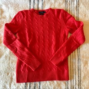 COPY - POLO Ralph Lauren red cable knit cashmere sweater